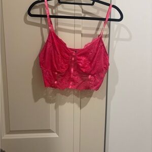 SHEIN Hot Pink Lace Bralette